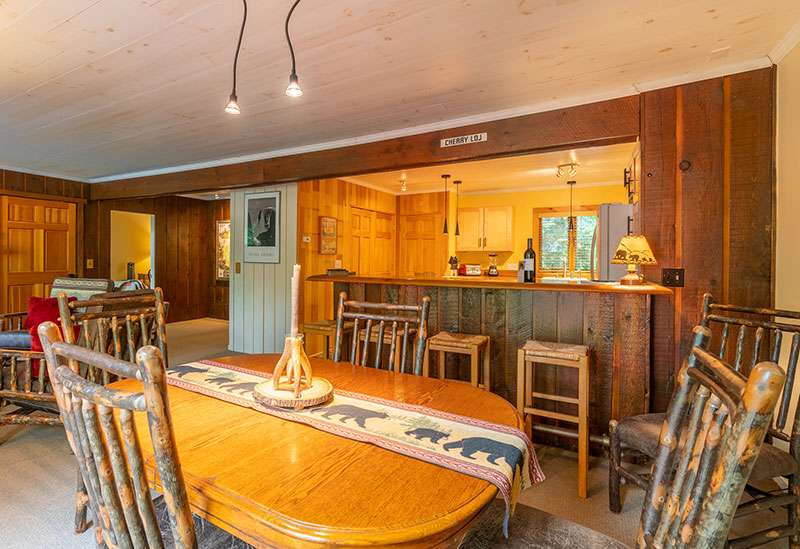 Camp Bearadise In Lake Placid DiningRoom To Kitchen