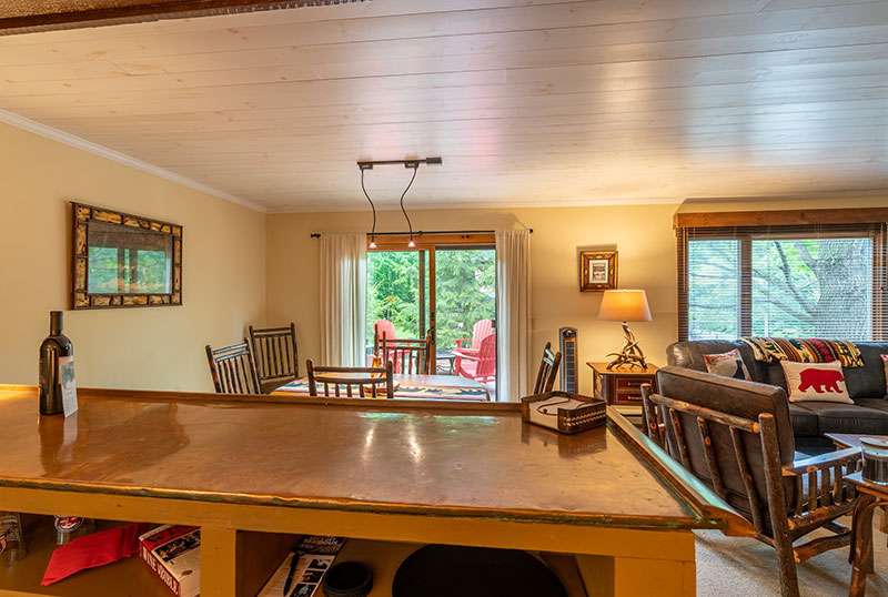 Camp Bearadise In Lake Placid Kitchen To DiningRoom