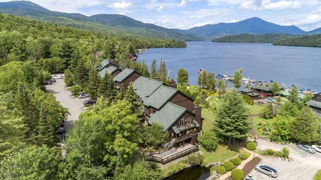 Lakeside Units - Aerial Exterior view with Lake Whiteface in background